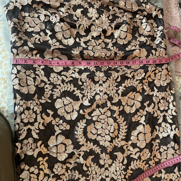 Tadashi Shoji Dir Black Metallic Embroidery Sequin Sheer Illusion Dress NWT 20Q - Picture 15 of 16